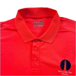 Under Armour Loose Heat Gear XL Golf Polo Logo Tierra Del Sol Aruba Orange